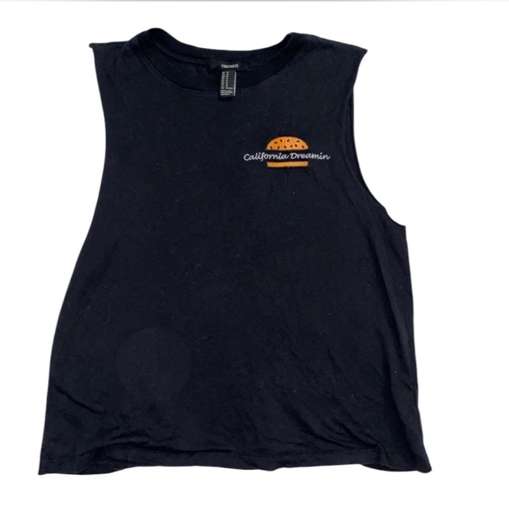 forever 21 black california muscle tee